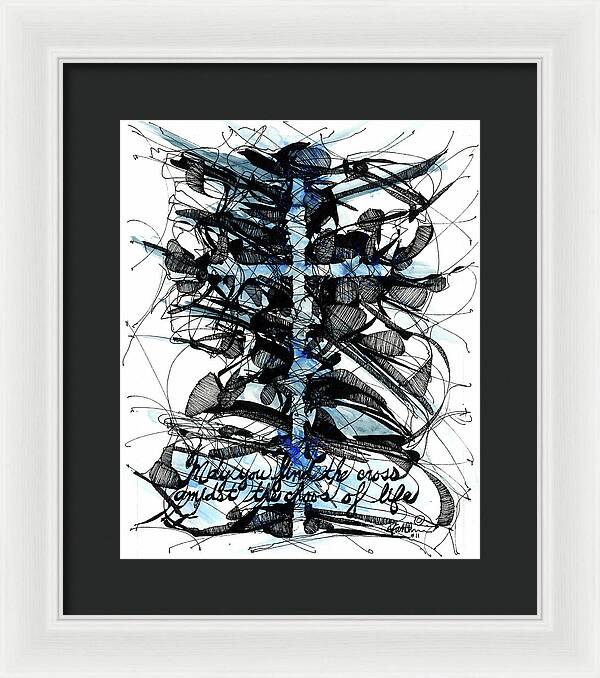 Chaos Order Cross 11 - Glorious Blue - Framed Print