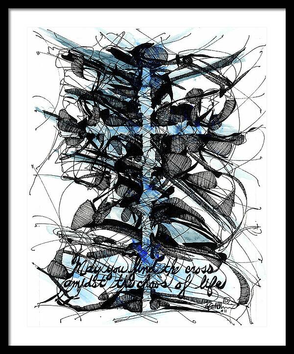 Chaos Order Cross 11 - Glorious Blue - Framed Print