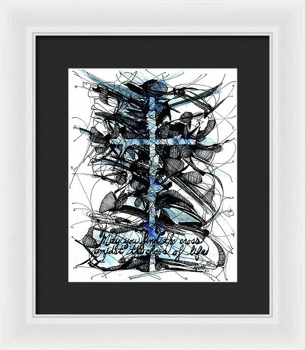 Chaos Order Cross 11 - Glorious Blue - Framed Print