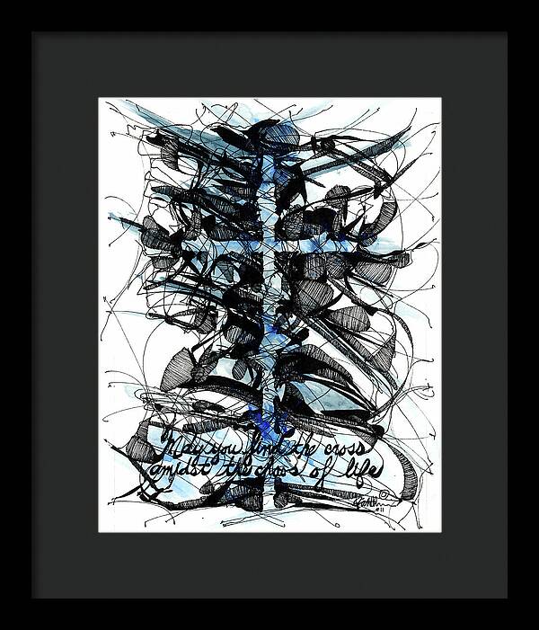 Chaos Order Cross 11 - Glorious Blue - Framed Print