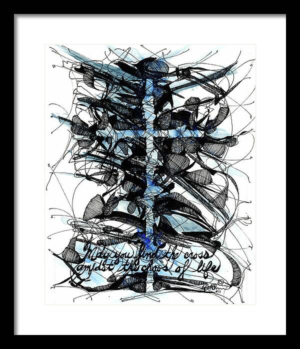 Chaos Order Cross 11 - Glorious Blue - Framed Print
