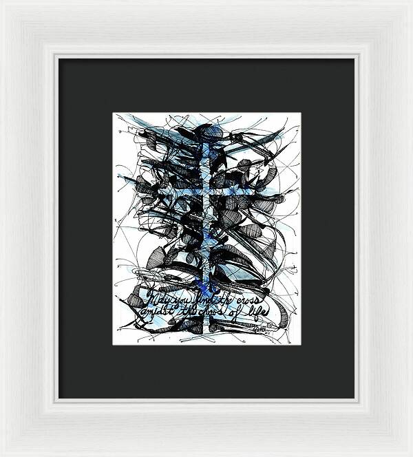 Chaos Order Cross 11 - Glorious Blue - Framed Print