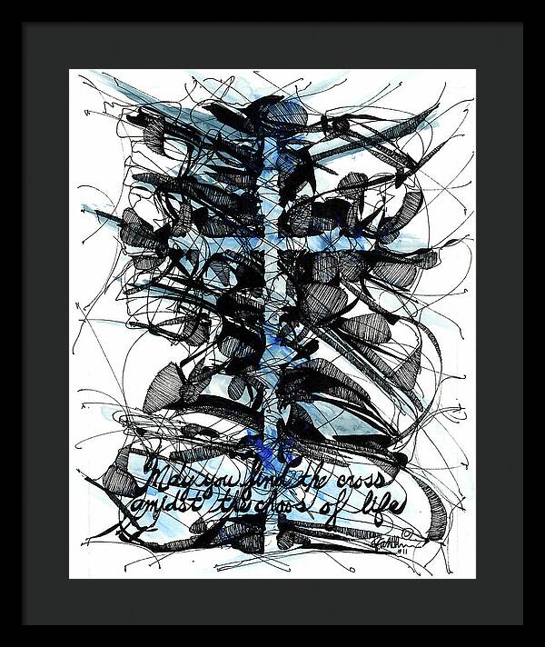 Chaos Order Cross 11 - Glorious Blue - Framed Print