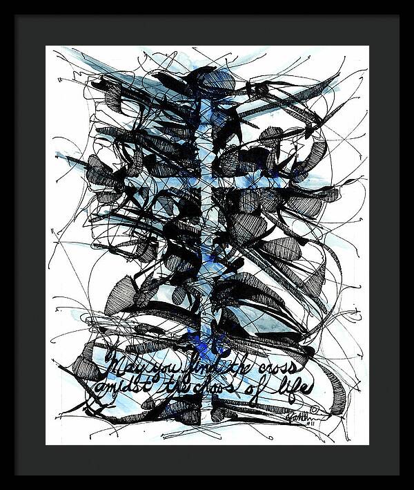 Chaos Order Cross 11 - Glorious Blue - Framed Print