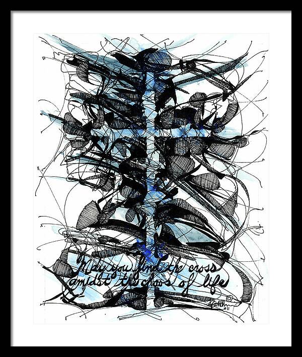 Chaos Order Cross 11 - Glorious Blue - Framed Print