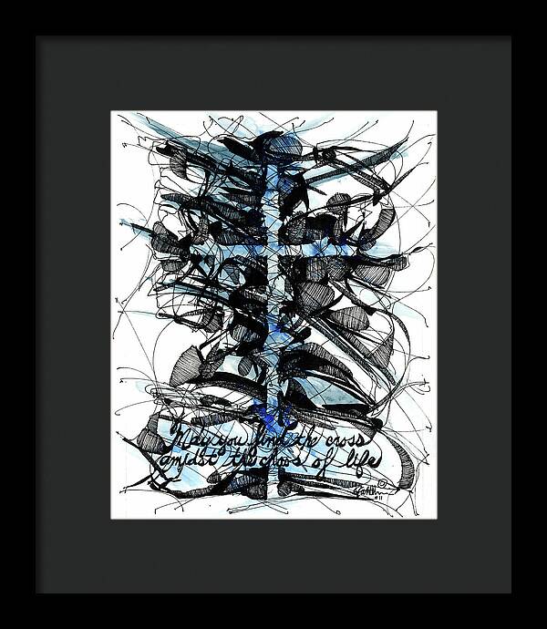 Chaos Order Cross 11 - Glorious Blue - Framed Print