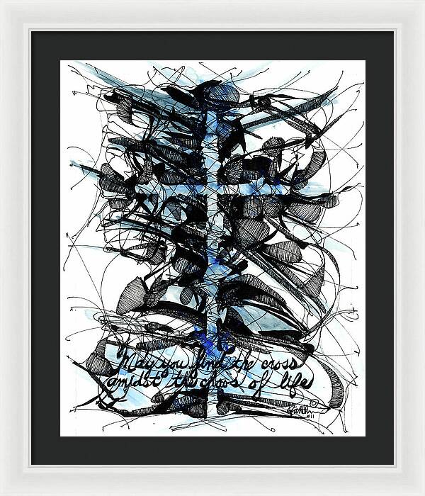 Chaos Order Cross 11 - Glorious Blue - Framed Print