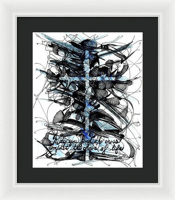 Chaos Order Cross 11 - Glorious Blue - Framed Print