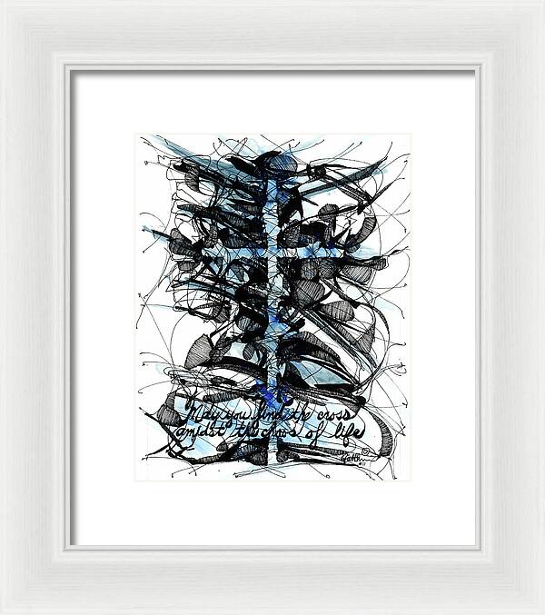 Chaos Order Cross 11 - Glorious Blue - Framed Print