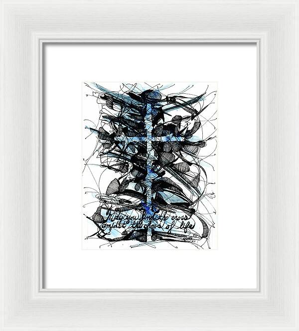 Chaos Order Cross 11 - Glorious Blue - Framed Print