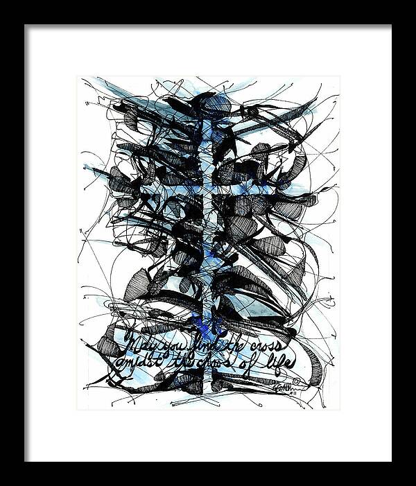Chaos Order Cross 11 - Glorious Blue - Framed Print