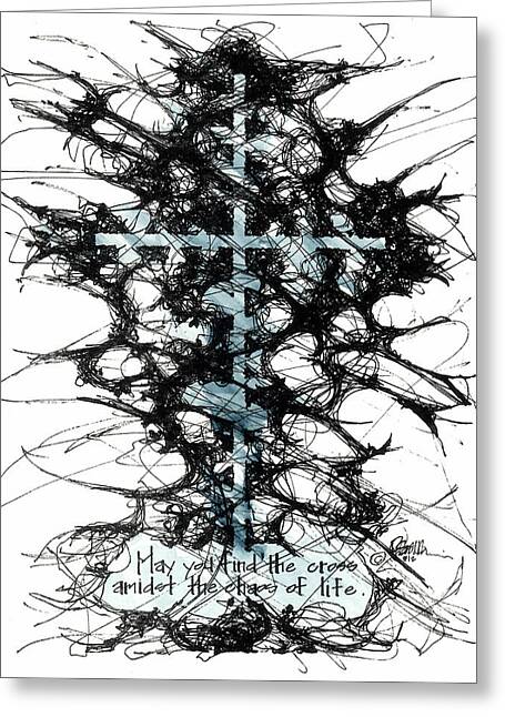Chaos Order Cross 12 - Glorious Blue - Greeting Card