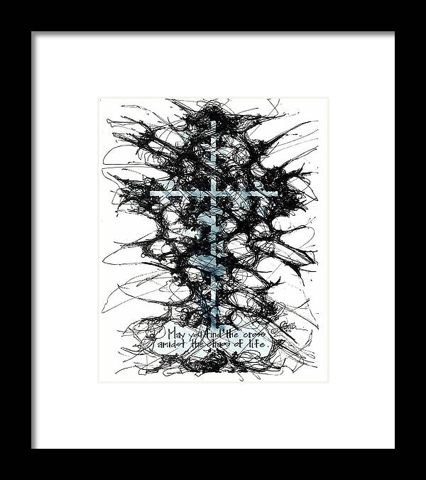 Chaos Order Cross 12 - Glorious Blue - Framed Print