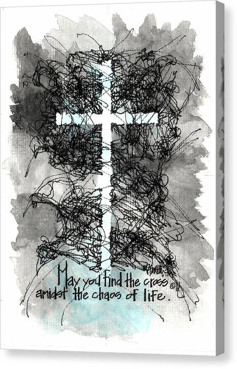 Chaos Order Cross 13 - Glorious Blue - Canvas Print