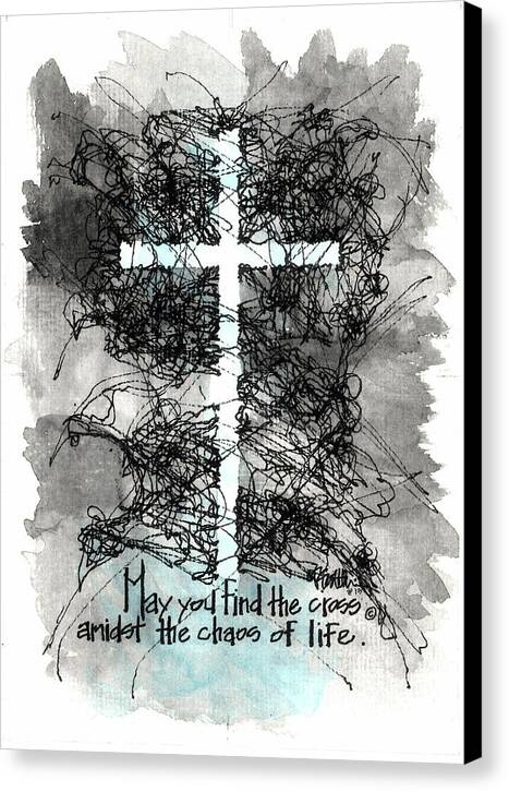 Chaos Order Cross 13 - Glorious Blue - Canvas Print