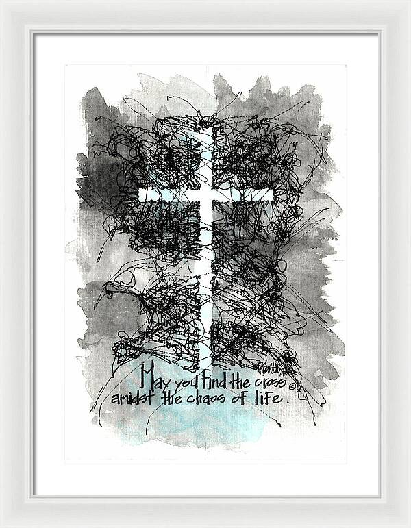 Chaos Order Cross 13 - Glorious Blue - Framed Print