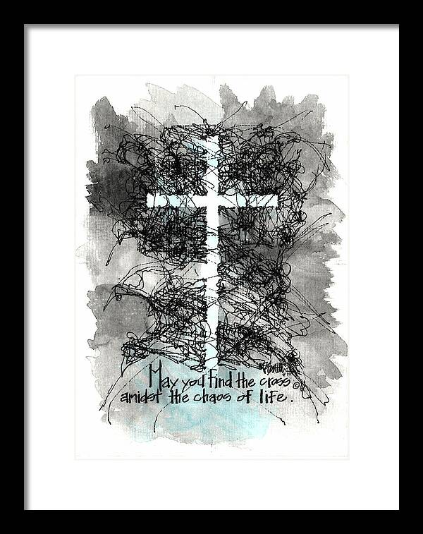 Chaos Order Cross 13 - Glorious Blue - Framed Print