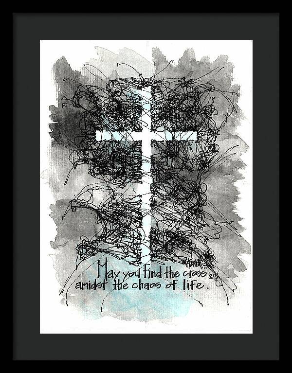 Chaos Order Cross 13 - Glorious Blue - Framed Print