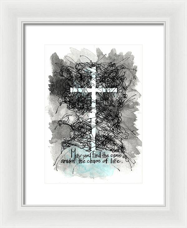 Chaos Order Cross 13 - Glorious Blue - Framed Print