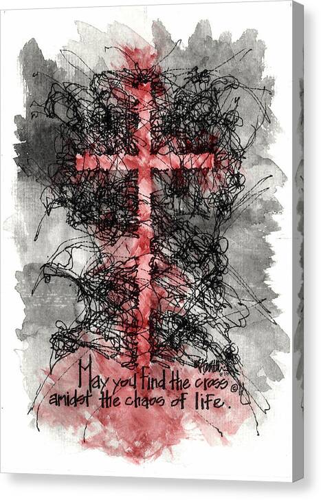 Chaos Order Cross 13 - Sorrowful Red - Canvas Print
