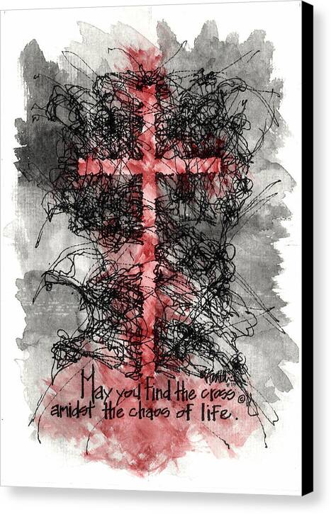 Chaos Order Cross 13 - Sorrowful Red - Canvas Print