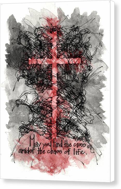Chaos Order Cross 13 - Sorrowful Red - Canvas Print