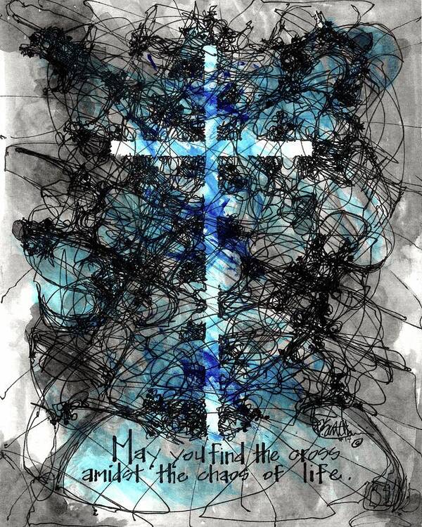Chaos Order Cross 14 - Glorious Blue - Art Print