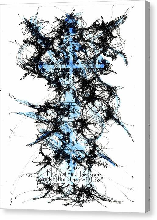 Chaos Order Cross 16 - Glorious Blue - Canvas Print
