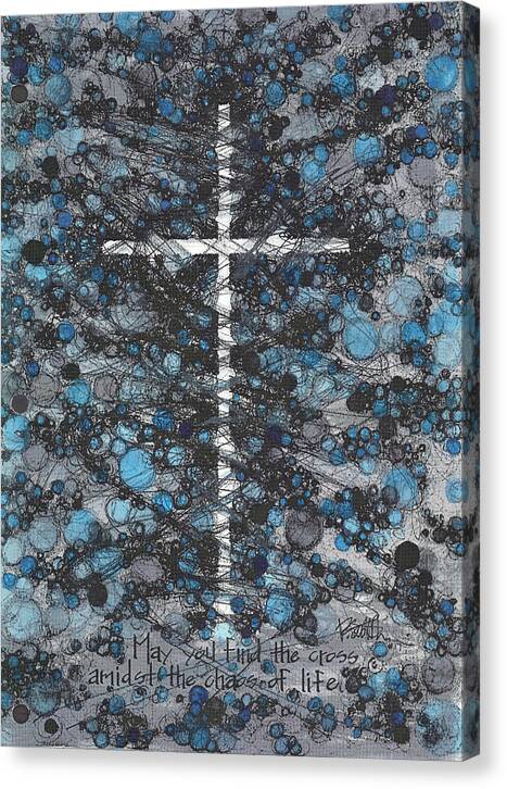 Chaos Order Cross 17 - Glorious Blue - Canvas Print