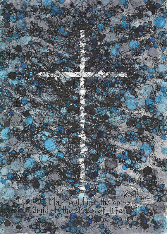 Chaos Order Cross 17 - Glorious Blue - Art Print