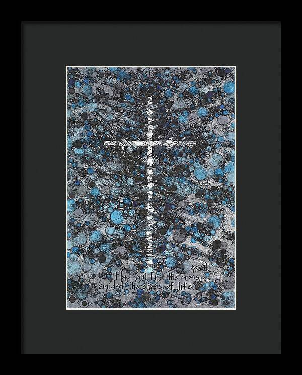 Chaos Order Cross 17 - Glorious Blue - Framed Print