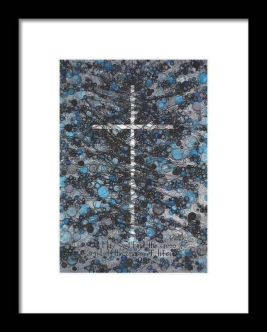 Chaos Order Cross 17 - Glorious Blue - Framed Print