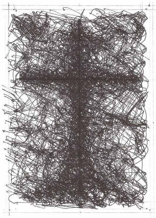 Chaos Order Cross 02 - Black and White - Art Print