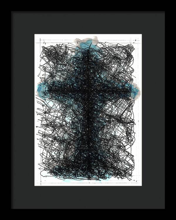 Chaos Order Cross 02 - Glorious Blue - Framed Print