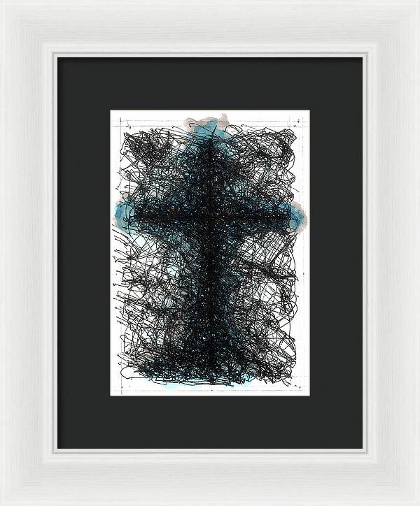 Chaos Order Cross 02 - Glorious Blue - Framed Print