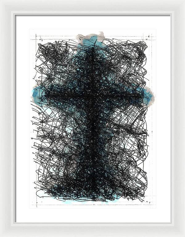 Chaos Order Cross 02 - Glorious Blue - Framed Print
