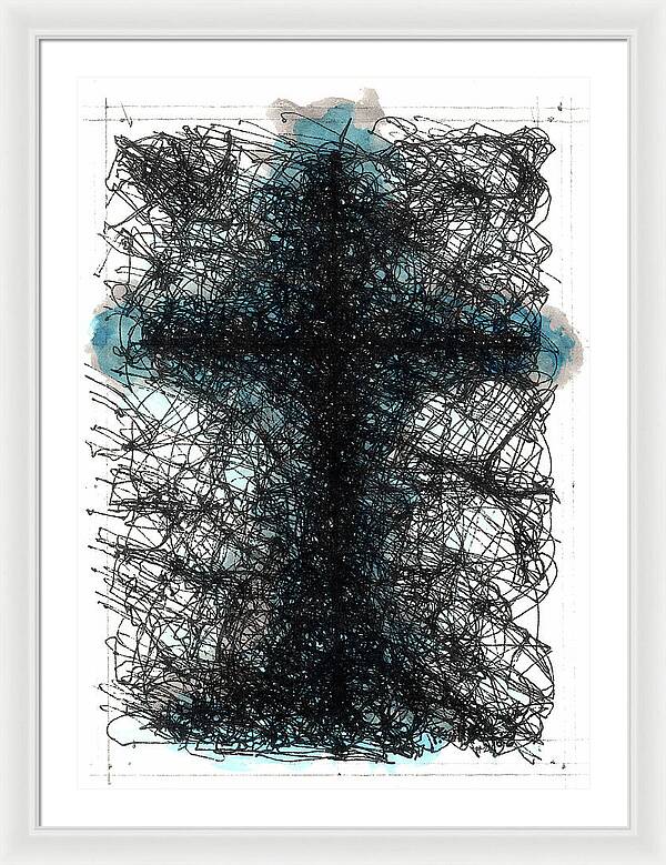 Chaos Order Cross 02 - Glorious Blue - Framed Print
