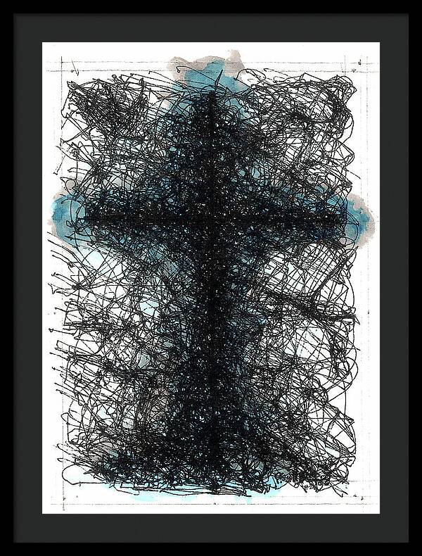 Chaos Order Cross 02 - Glorious Blue - Framed Print
