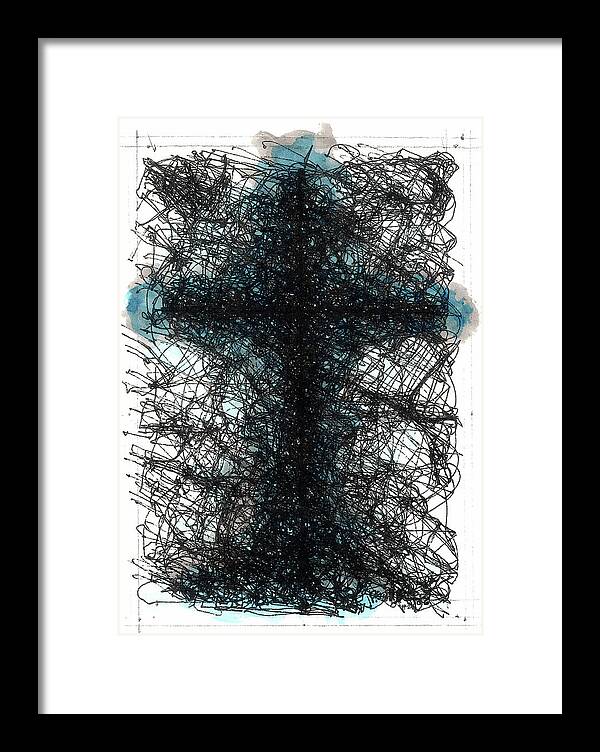 Chaos Order Cross 02 - Glorious Blue - Framed Print