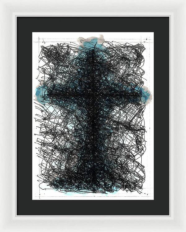 Chaos Order Cross 02 - Glorious Blue - Framed Print