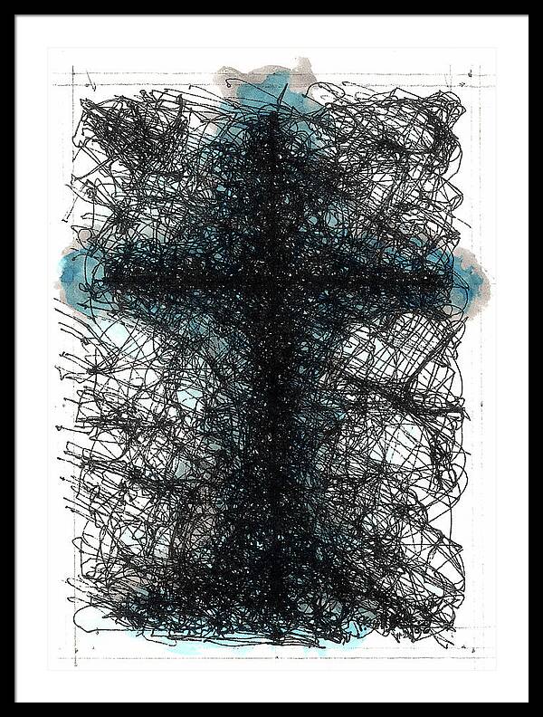Chaos Order Cross 02 - Glorious Blue - Framed Print