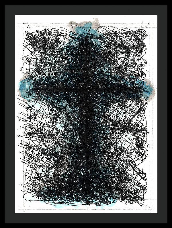 Chaos Order Cross 02 - Glorious Blue - Framed Print