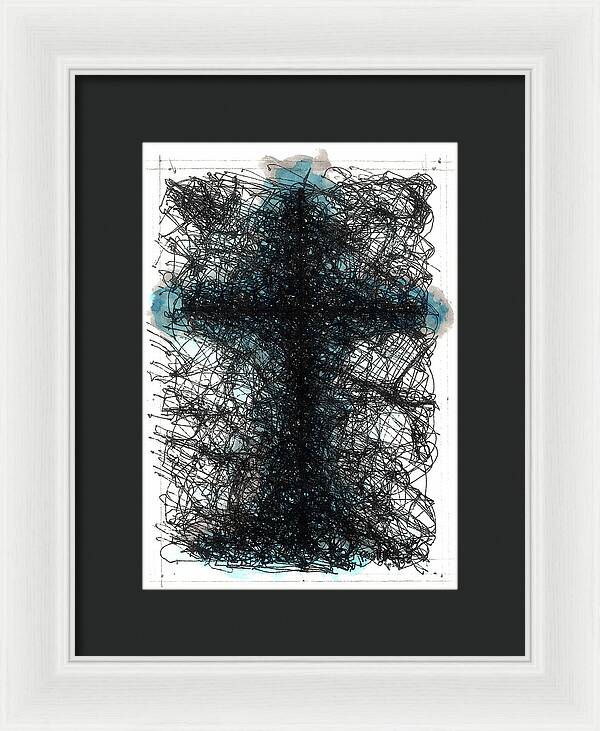Chaos Order Cross 02 - Glorious Blue - Framed Print