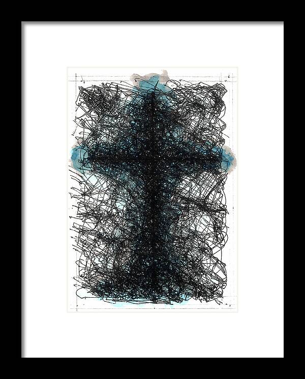 Chaos Order Cross 02 - Glorious Blue - Framed Print