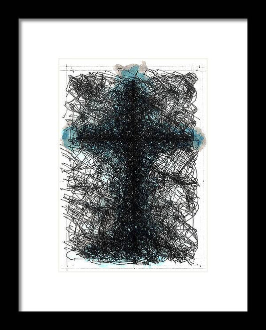 Chaos Order Cross 02 - Glorious Blue - Framed Print