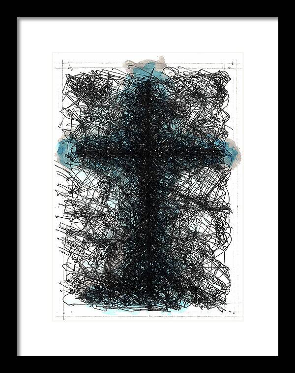 Chaos Order Cross 02 - Glorious Blue - Framed Print