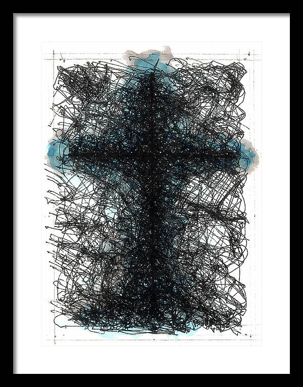 Chaos Order Cross 02 - Glorious Blue - Framed Print