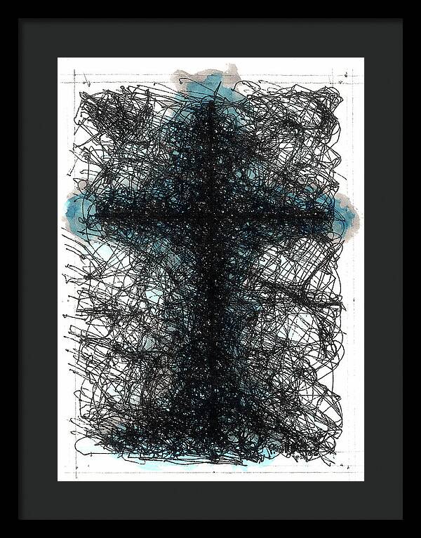 Chaos Order Cross 02 - Glorious Blue - Framed Print