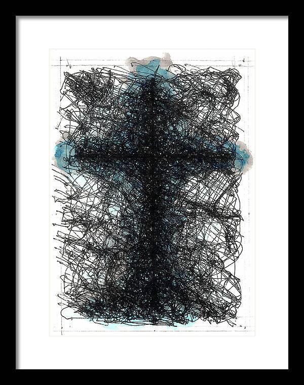 Chaos Order Cross 02 - Glorious Blue - Framed Print