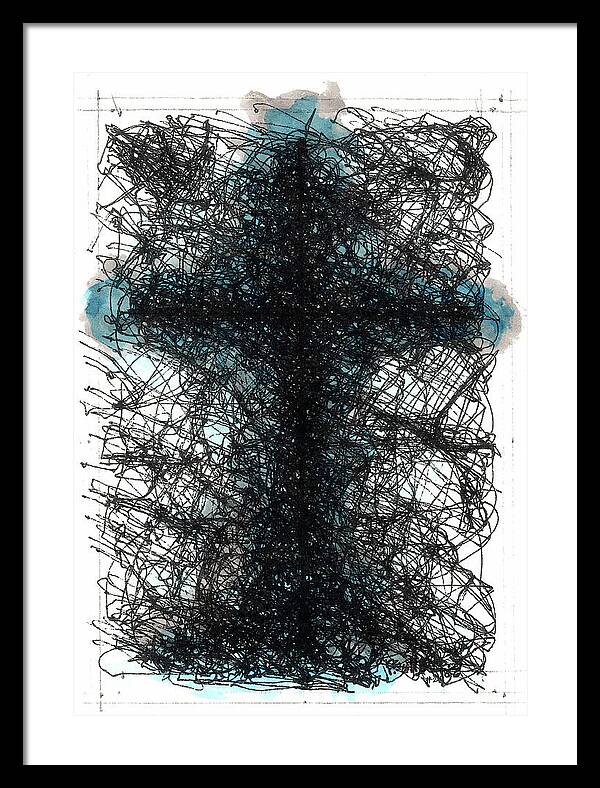 Chaos Order Cross 02 - Glorious Blue - Framed Print